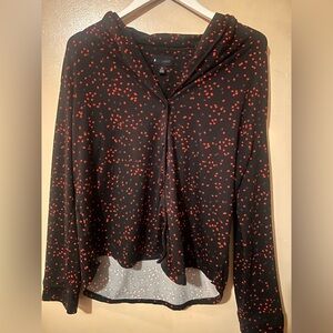 Room service stars red black top large Anthropologie chic soft comfy stretchy